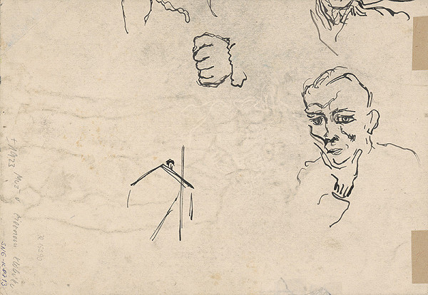 Arnold Peter Weisz-Kubínčan – Náčrt hlavy a ruky