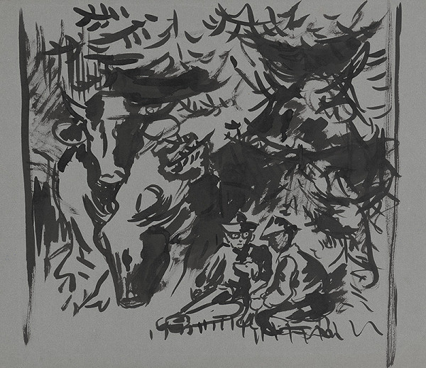 Arnold Peter Weisz-Kubínčan – Dvaja sediaci pastieri 