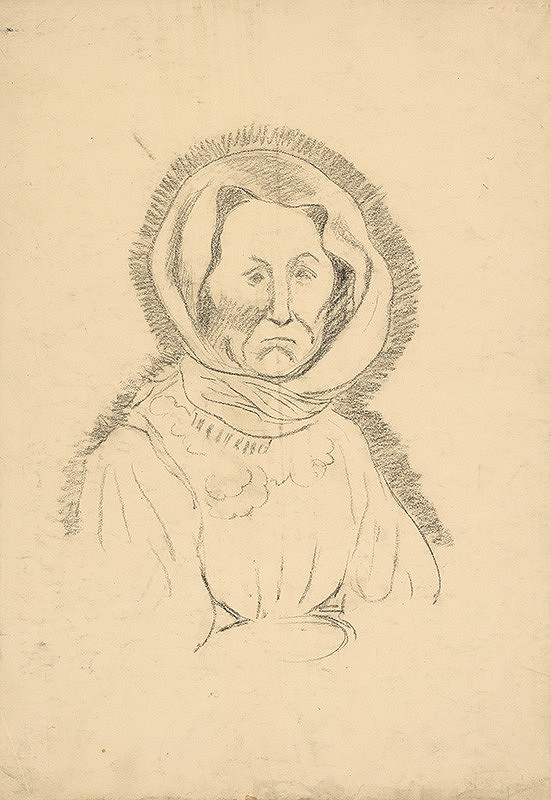 Arnold Peter Weisz-Kubínčan – Podobizeň starej ženy v šatke 