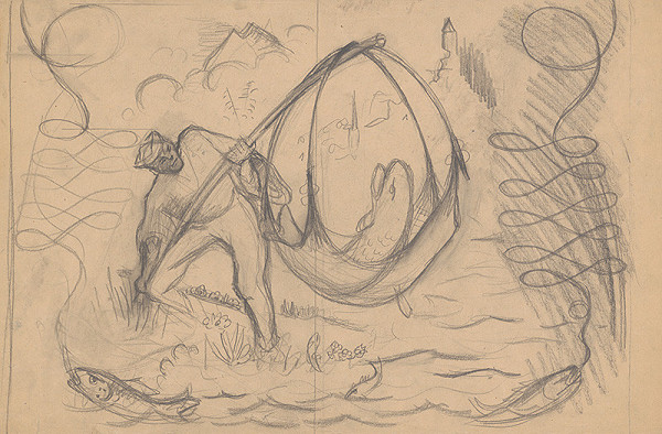 Arnold Peter Weisz-Kubínčan – Rybár so svojím úlovkom 