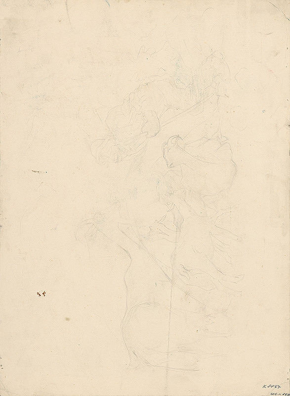 Arnold Peter Weisz-Kubínčan – Náčrt pastiera s kozami