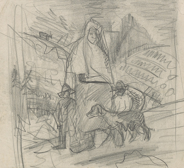 Arnold Peter Weisz-Kubínčan – Matka s deťmi a so psom 