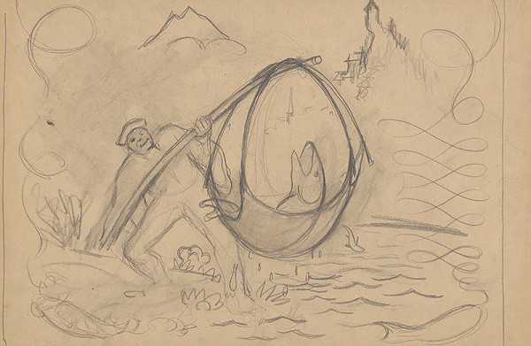 Arnold Peter Weisz-Kubínčan – Fisherman with his Catch II.  