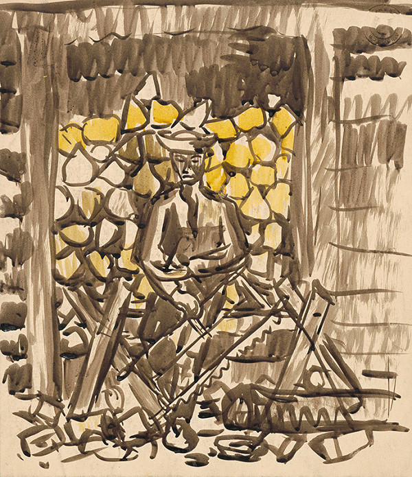 Arnold Peter Weisz-Kubínčan – Sawing Wood 