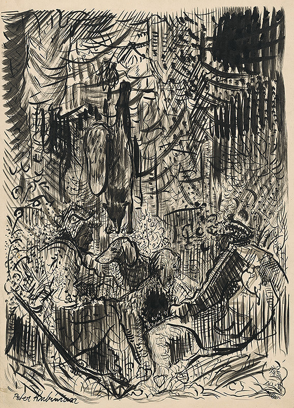 Arnold Peter Weisz-Kubínčan – Huntsmen with Hunted Fox 