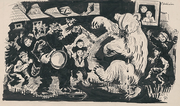 Arnold Peter Weisz-Kubínčan – Comedian with a Bear 