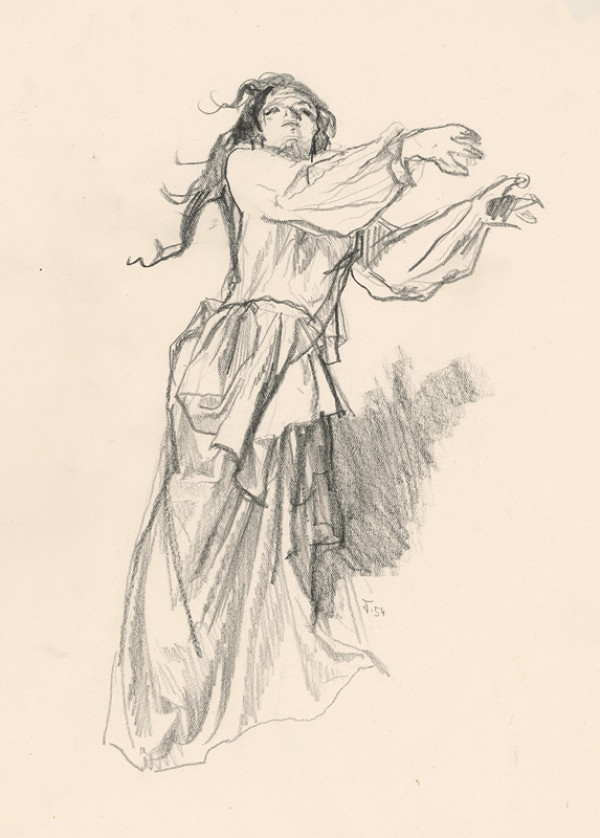 Jaroslav Vodrážka – Drawing of a Female Figure 