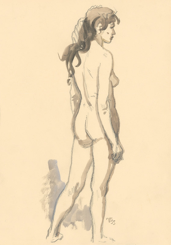 Jaroslav Vodrážka – Stojaci dievčenský akt 