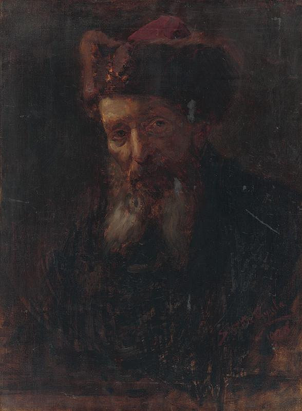 Július Štetka – Štúdia hlavy starca 