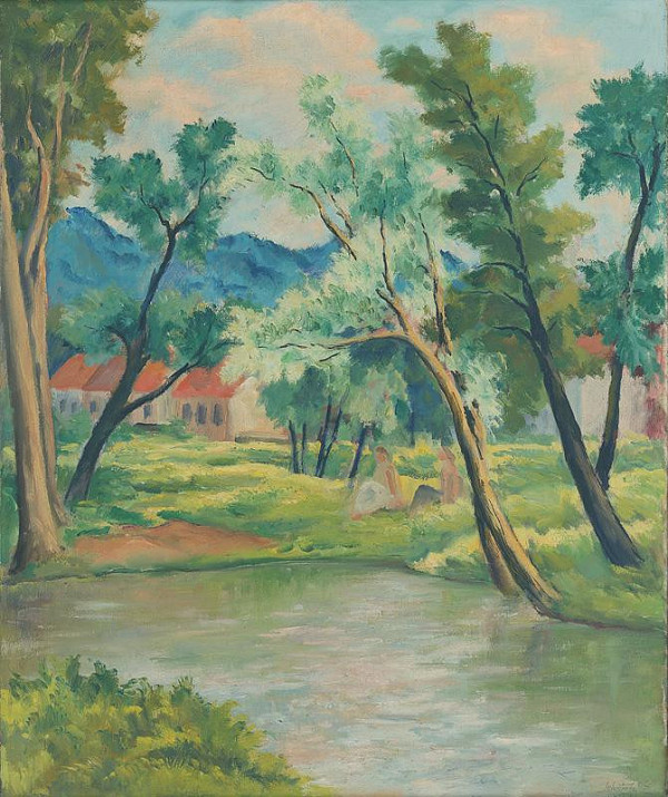 Eugen Lehotský – Krajina s riekou 
