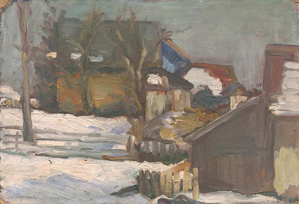 Irena Slavinská – Hospodársky dvor v zime 