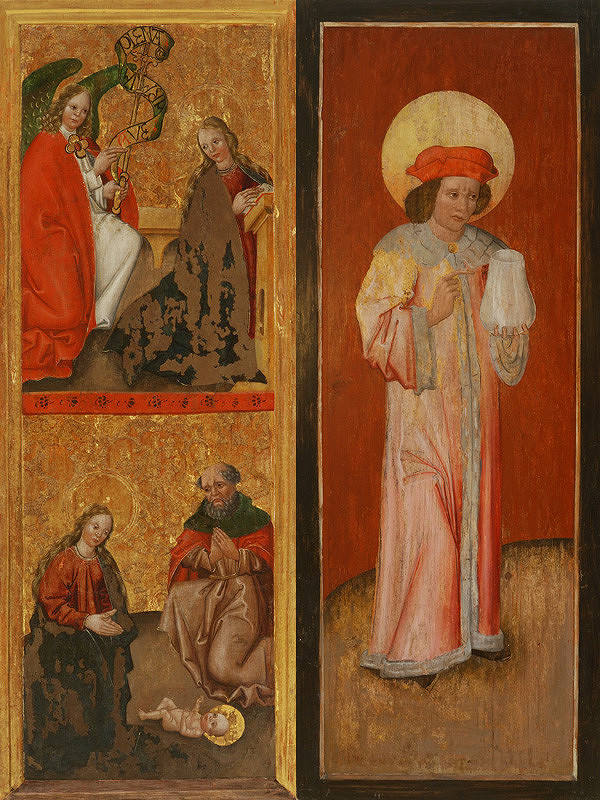 Slovenský maliar z 1. štvrtiny 16. storočia – Annunciation, Birth, Saint Cosmas (Back) 