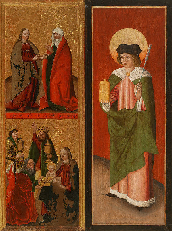 Slovenský maliar z 1. štvrtiny 16. storočia – Visitation, Adoration of the Magi, Saint Damian (Back) 