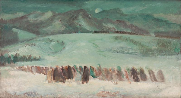 Viliam Chmel – Ústup do hôr - štúdia k obrazu 