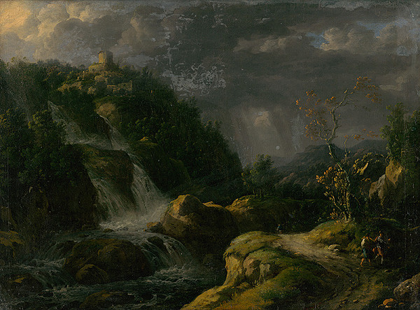 Nemecký maliar z polovice 18. storočia – Hrad v búrke 