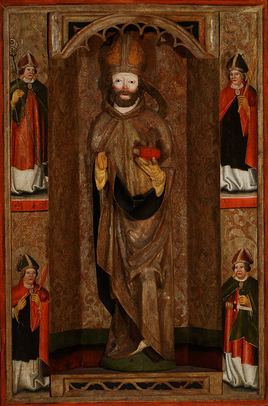 Slovenský maliar z 1. štvrtiny 16. storočia – Postavy svätcov-biskupov - 4 tabule 