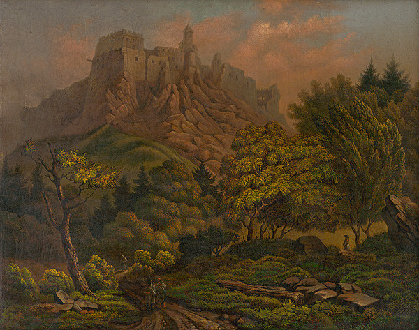 Stredoeurópsky maliar-diletant z 19. storočia – Landscape with Stará Ľubovňa Castle  