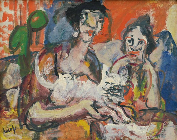 Július Jakoby – Girls with a Cat 