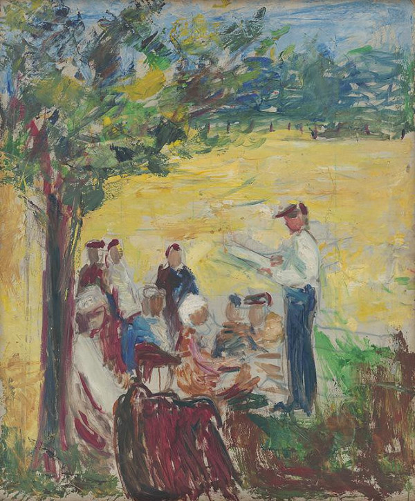 Ernest Špitz – Figurálna scéna pod stromom 