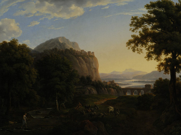 Johann Nepomuk Schödlberger – Romantická krajina s pastierom kôz 