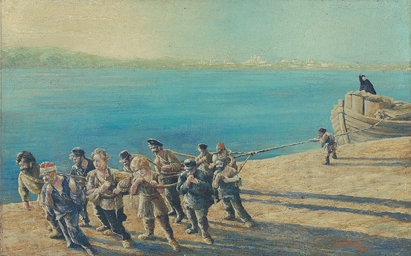 Tomáš Andraškovič – Burlaks on the Volga - Copy of the Painting by Repin 