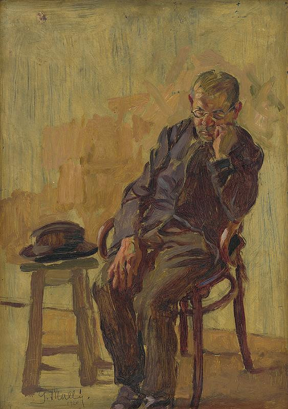 Gustáv Mallý – Štúdia sediaceho starca 