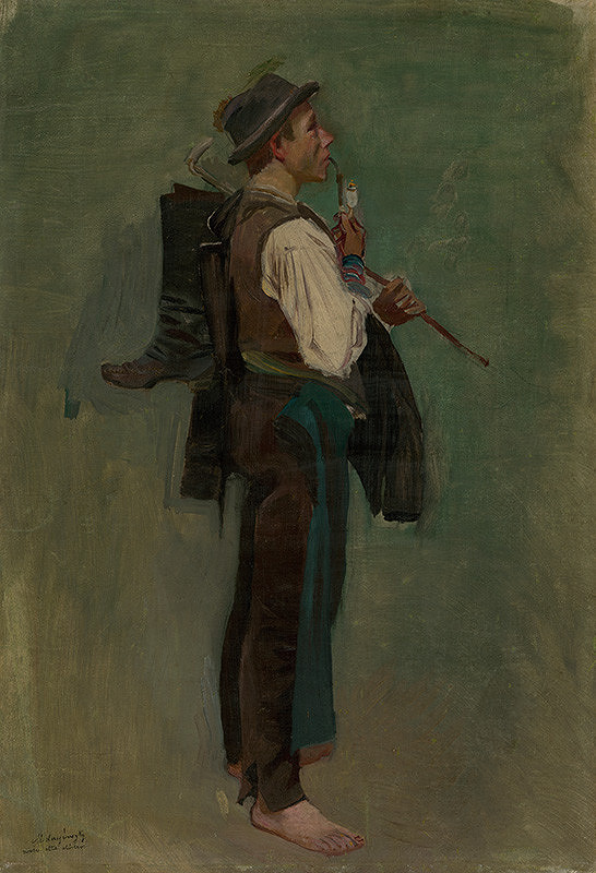 Ladislav Mednyánszky – Young Man with Pipe 