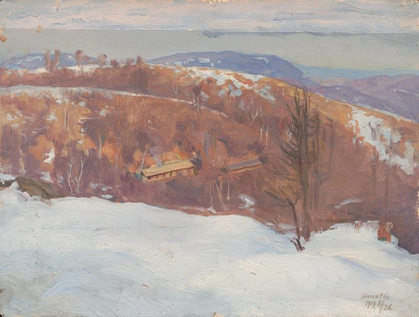 Peter Július Kern – Veliteľstvo 9. honvédskeho pluku na rumunskom fronte v doline Tudorache 