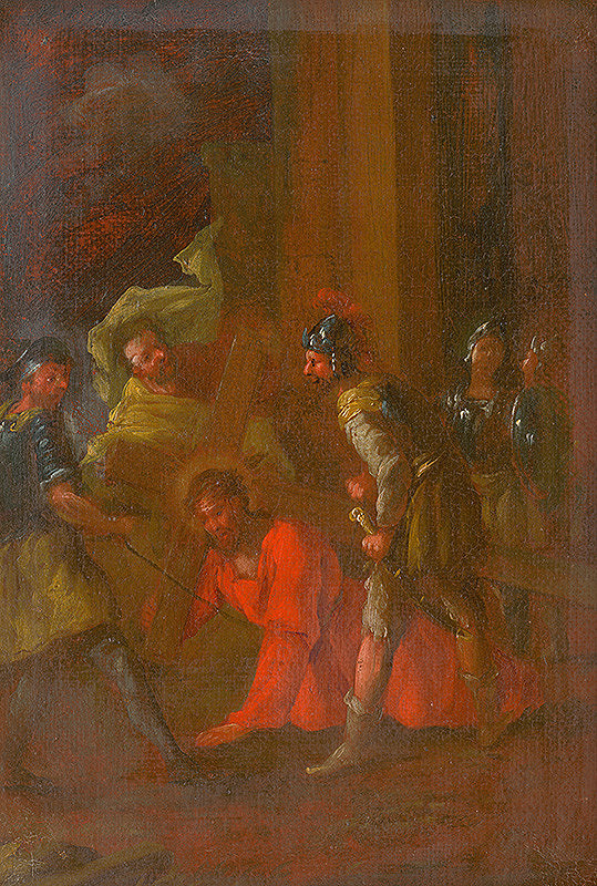 Slovenský maliar z 3. tretiny 18. storočia, Štefan Schaller – Ježiš padá prvý raz pod krížom. Štúdia ku Krížovej ceste III. 