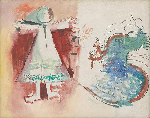 Jozef Ilavský – Dievča a kohút