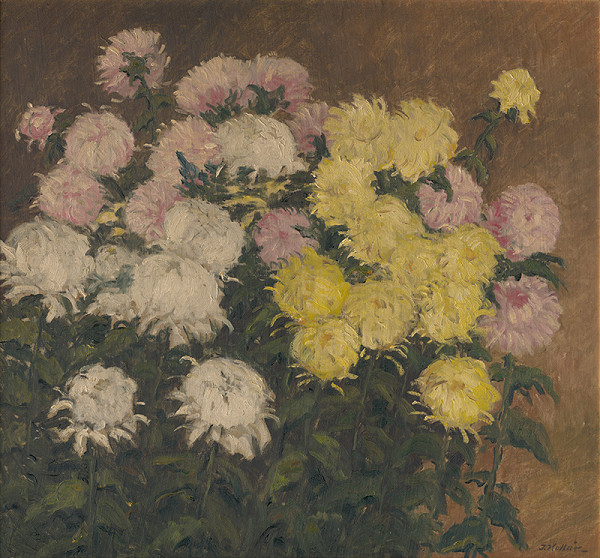 Jozef Kollár – Zátišie s chryzantémami 