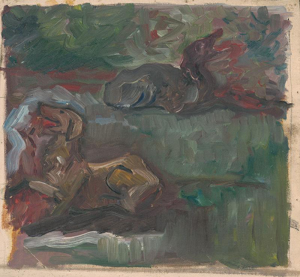 Arnold Peter Weisz-Kubínčan – Two Reclining Dogs 