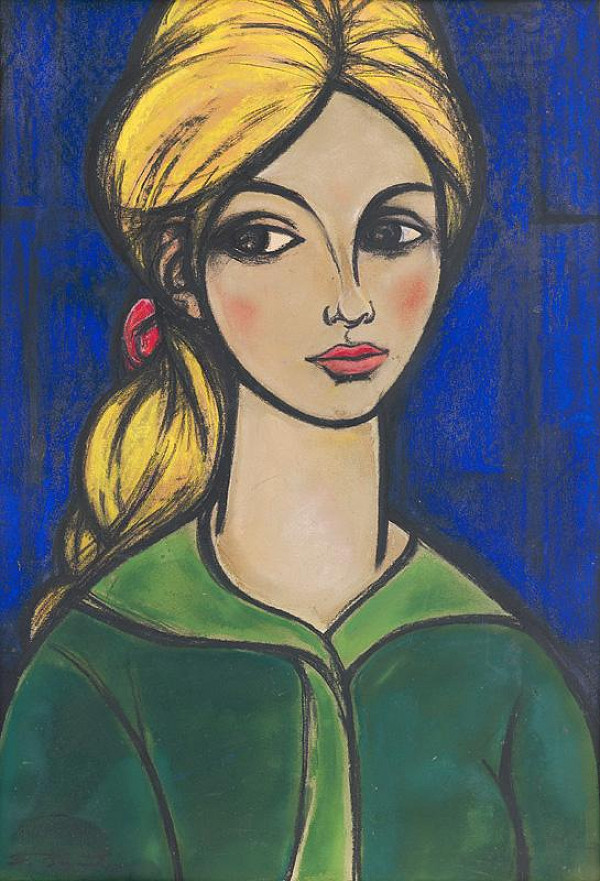 Emil Bačík – Hlava na modrom pozadí 