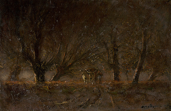 Ladislav Mednyánszky – Nočná krajina s volským záprahom 