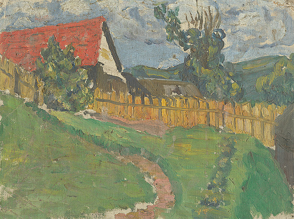 Frida Konstantin – Štúdia krajiny s domom 