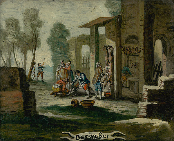 Slovenský maliar z 18. storočia, Neznámy maliar – Alegória mesiaca december 