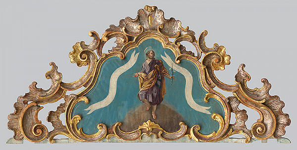 Slovenský maliar a rezbár z 2. polovice 18. storočia, Neznámy autor – Pediment of an Altar with a Figure of a Saint 