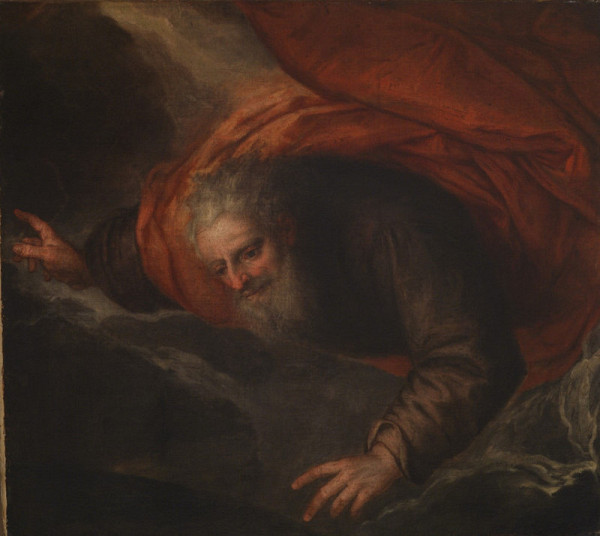 Severotaliansky maliar – God the Father on a Cloud - Fragment of Altarpiece 