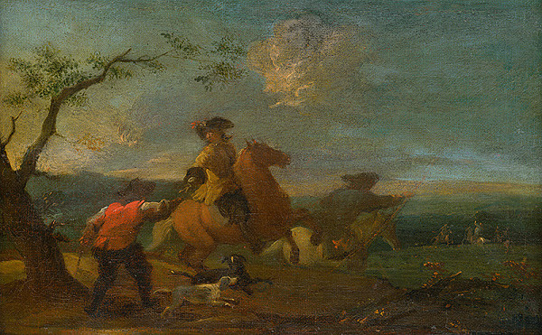 Nemecký maliar z 1. polovice 18. storočia – Riding Motif - Hunting Season 