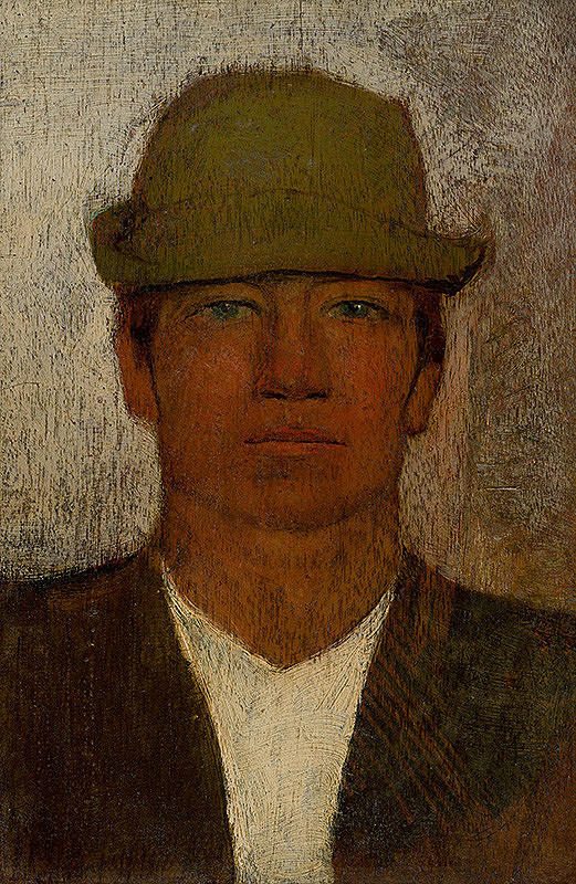 Ladislav Mednyánszky – Head of Young Man in a Green Hat 