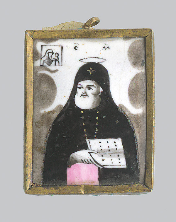 Ruský emailér - miniaturista z 19. storočia – Medallion of Saint Mitrophan - Pedant 