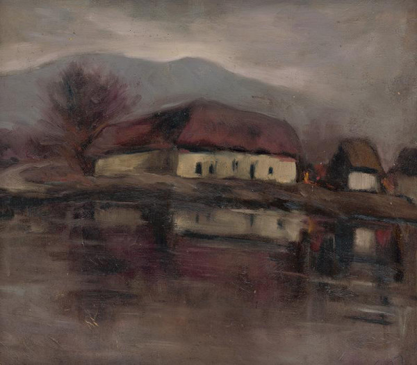 Zolo Palugyay – Náčrt krajiny s rybníkom 