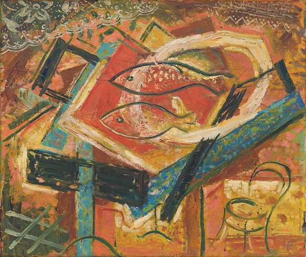 Ľudovít Fulla – Ryby na stole 