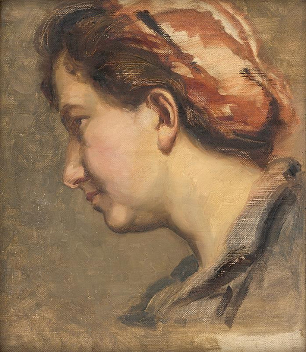 Peter Július Kern – Head Study of a Woman 