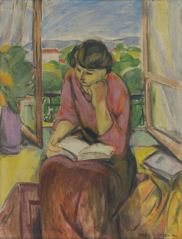 Eugen Nevan – Čítajúce dievča pri okne 