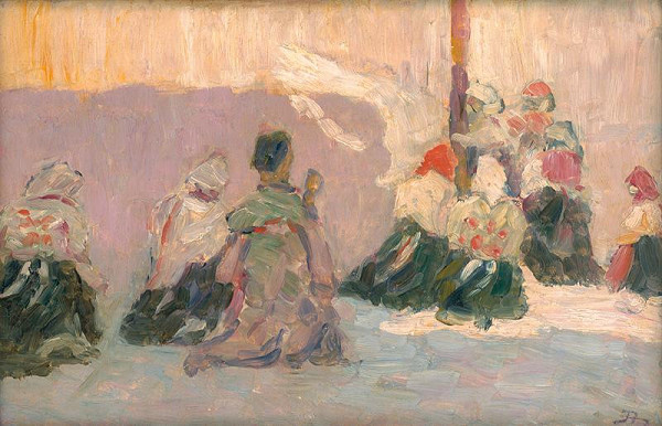 Jaroslav Augusta – Pred kostolom v Detve 