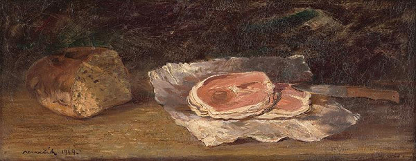 Július Nemčík – Zátišie so šunkou 