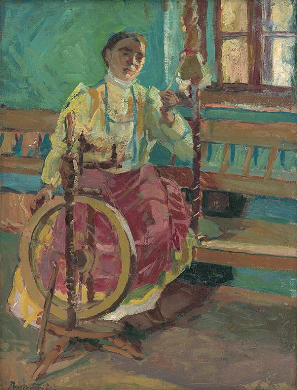 Ernest Rákosi – At the Spinning Wheel 