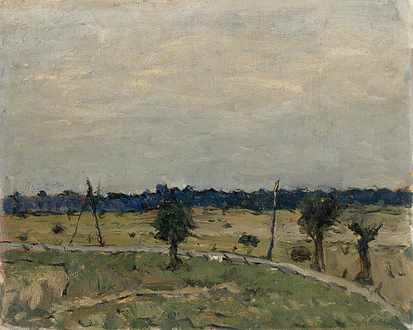 Jozef Kollár – Krajina s cestou a s telegrafnými stĺpmi 