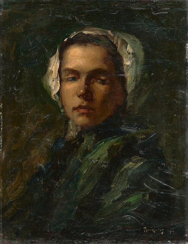 František Gyurkovits – Štúdia dievčaťa v bielom čepci 